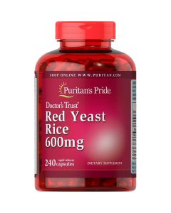 Puritans Pride Red Yeast Rice 600 mg Capsules, 240 Count"