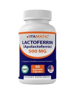 Vitamatic Lactoferrin 500mg (Apolactoferrin), 60 Vegetable Capsules - Promotes Healthy Immune Function*"