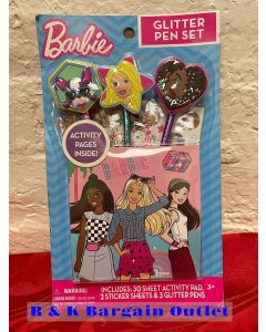 Barbie Glitter Pen Set for Child Ages 3+ Model 37344