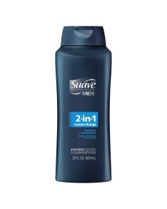 Suave Men 2-in-1 Shampoo + Conditioner Clean Hair Ocean Charge Residue-Free 28oz