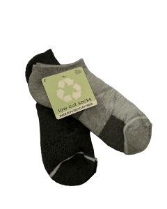 Unknown Low-Cut Socks, Light Gray and Dark Gray 2-Pack, Made from Recycled Fibers"