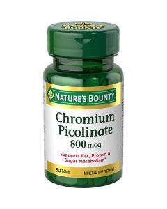 Nature's Bounty Chromium Picolinate Tablets, 800 mcg, 50 Ct"