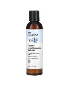 Organic Extra Hydrating Body Oil, Borage & Sweet Almond Oil Blend, 6 fl oz (177 ml), Sky Organics"