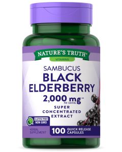 Black Elderberry Capsules 2000mg | 100 Count | Super Concentrated Sambucus Extract | Non-GMO, Gluten Free | By Nature's Truth"