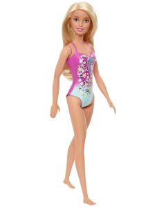 Barbie Swimsuit Beach Doll with Blonde Hair & Pink Floral Print Suit