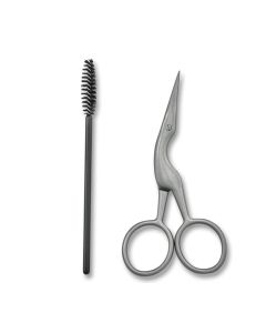 Japonesque Stainless Steel Brow Scissors and Spoolie Eyebrow Kit, 2-Piece"