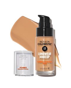 Revlon ColorStay Liquid Foundation Makeup, Matte Finish, Combination/Oily Skin, SPF 15, Warm Golden, 1 fl oz."