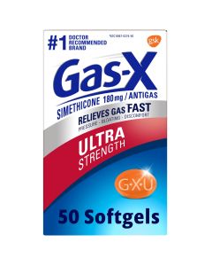 Gas-X Ultra Strength Gas Relief Softgels With Simethicone 180 Mg for Bloating Relief - 50 Count