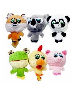 Multipet International 43225 4"" Knobby Noggins Plush Dog Toy Assorted Styles