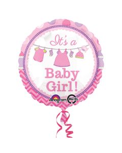 Shower with Love Girl 17" Balloon (Each) - Baby Shower Party Supplies