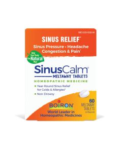 Boiron SinusCalm Tablets, Homeopathic Medicine for Sinus Relief, Sinus Pressure, Headache, Congestion & Pain, 60 Meltaway Tablets"