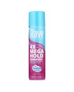 Rave 4X Mega Hold Hair Spray, All-Weather Protection with Vitamin-Rich Formula, 11 oz"