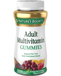 Nature's Bounty Adult Multivitamin Gummies, Multi-Flavored Vitamins, 75ct"