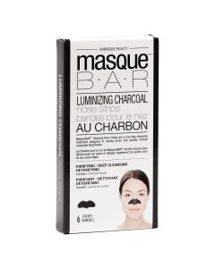 masque BAR Luminizing Charcoal Peel-Off Nose Strips (6 Pack/Box) — Korean Skin Care Treatment —Unclogs Pores, Removes Unwanted Blackheads — Absorbs Impurities & Excess Oil, Detoxif"