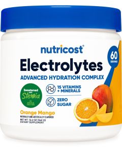 Nutricost Electrolyte Complex Drink Mix Powder (Orange Mango) 60 Servings - New & Improved Formula with 15 Vitamins and Minerals for Ultimate Hydration