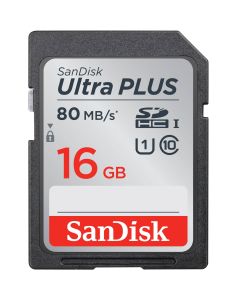 SanDisk Ultra PLUS UHS-1 16GB SD Card, Class 10"