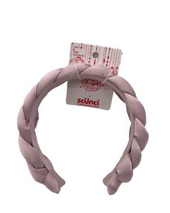 Scunci Braided Satin Feel Headband Dusty Pink Color