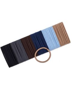 Scunci No-Damage Elastic Stretch Nylon Hairbands in Neutral Colors, Value Pack, 60ct"