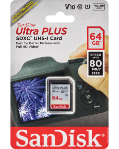 SanDisk Ultra Plus SDXC UHS-I Card, 64GB