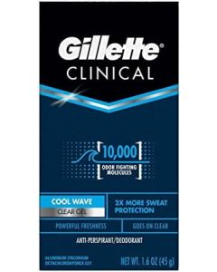 Gillette Clinical Protection Antiperspirant and Deodorant for Men, Clear Gel, Cool Wave, 1.6oz"