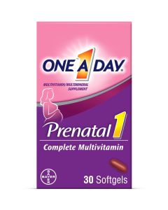 One A Day Women's Prenatal Multivitamin with Folic Acid, DHA and Iron, 30 Ct"