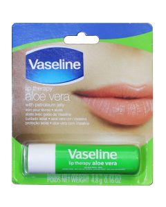 Vaseline Lip Therapy Moisturizing Hydrating Lip Balms with Aloe Vera, Vitamin E, Clear, 1 Count"