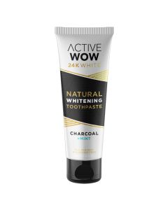 Active Wow 24K White Charcoal Whitening Toothpaste with Mint, 4 oz"