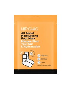 HIP CHIC All About MOISTURIZING Foot MASK [ 1 EA ] - Moisturizing Socks - Cracked Heels and Dry Skin - Vegan