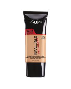 L'Oreal Paris Infallible Pro-Matte Liquid Foundation Makeup, 103 Natural Buff, 1 fl oz"