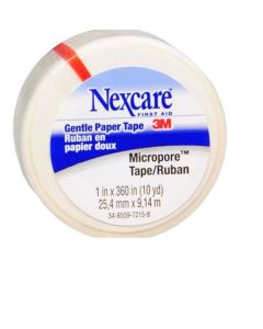 Nexcare Micropore Gentle Paper Tape, 1"" x 10 Yd."