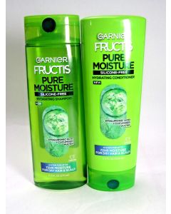 Garnier Fructis Pure Moisturizing Hydrating Shampoo with Hyaluronic Acid,  Dry Hair, 12.5 fl oz"