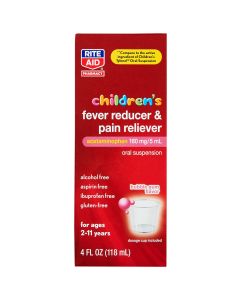 Rite Aid Children's Fever Reducer & Pain Reliever, Bubble Gum, 160mg - 4 fl oz"