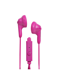 Magnavox MHP4820M-PK Gummy Earbuds with Microphone in Pink | Available in Pink, Purple, White, Black, & Blue | Earbuds Gummy | Extra Value Comfort Stereo Earbuds | Durable Rubberized Cable |"