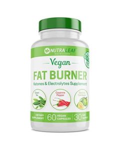 NutraLeaf Vegan Fat Burner for Women and Men, Weight Loss Supplement w/Green Tea Extract, Increases Energy & Metabolism, 60 Natural Plant-Based Diet Pills"