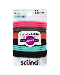 Scunci No Damage Medium Hair Ties, 18 Ct"