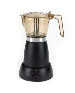 COOK, PREP, EAT Electric Cuban Coffee Maker, Italian Moka Espresso Maker, 3 or 6 Cups, Portable Moka Pot, Cafetera Electrica Greca, Cafe Cubano, (Blac