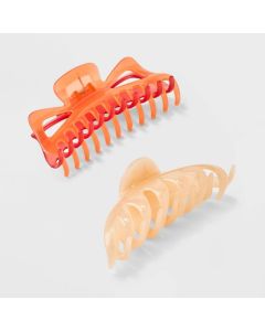 Jumbo Claw Hair Clip Set 2pc - Wild Fable™ Orange/Tan