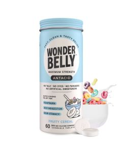 Wonderbelly Antacid 1000mg Chewable Heartburn Relief Tablets - Fruity Cereal - 60ct