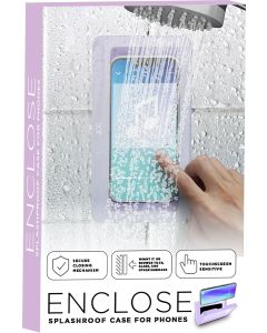 IJOY Enclose Splashproof Touchscreen Sensitive Phone Case Mount on Shower Tiles Glass Other Surfaces Purple