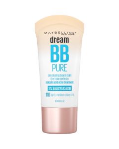 Maybelline Dream Pure 8 in 1 Skin Perfector BB Cream, Light Medium, 1 fl oz"