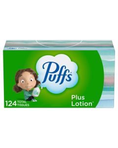 Puffs Plus Lotion Facial Tissues, 1 Family Box, 124 Tissues"