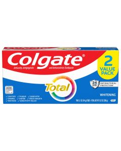 Colgate Total Whitening Toothpaste, Mint, 2 Pack, 5.1 Oz Tubes"