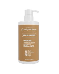 Daily Perfection Professional Salon-Grade, Salt-Free, Sulfate-Free, Paraben-Free, Rapid Repair, Argan Oil Conditioner for Weak and Dull Hair, Enriched with Biotin and Keratin"