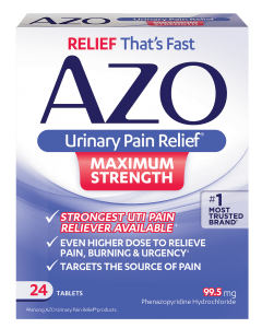 AZO Maximum Strength Urinary Pain Relief, UTI Pain Reliever, 24 Tablets"