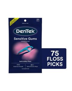 DenTek Comfort Clean Sensitive Gums Floss Picks, Soft & Silky Ribbon, 75 Count"