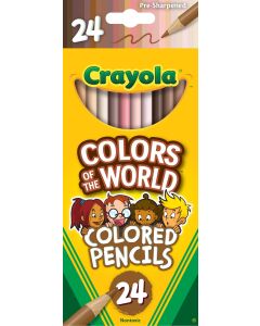 Crayola Colors of the World Colored Pencils, 24 Ct, Back to School Supplies for Kids, Gift for Teachers"