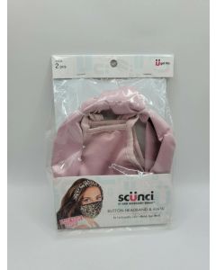 Scunci Botton Headband&Mask-Silk Pink