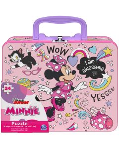 Minnie Mouse 48-Piece Puzzle in Tin with Handle, for Families and Kids Ages 4 and up"