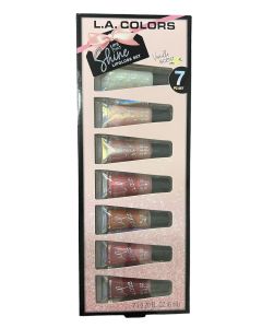 L.A. Colors Lips That Shine Lipgloss Set, Vanilla Scent, 7 piece Set"