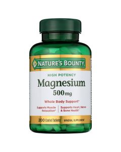 Nature’s Bounty Magnesium Supplement, 500 mg, 200 Tablets"